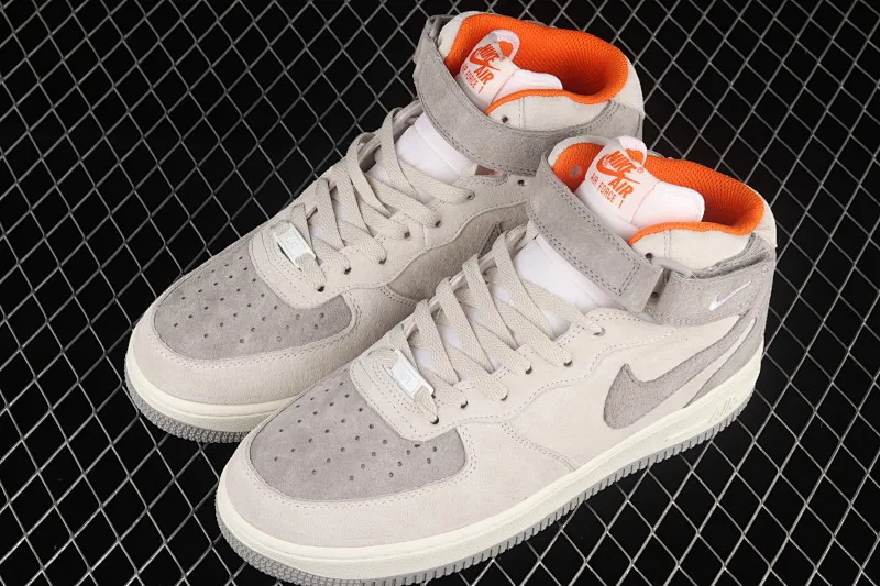 All categories Nk Air Force 1 Air Force series Nk Air Force 1 Mid Air Force mid-top Nk Air Force 1'07 Mid gray orange suede Air Force One mid-top casual sneakers CQ5059-105